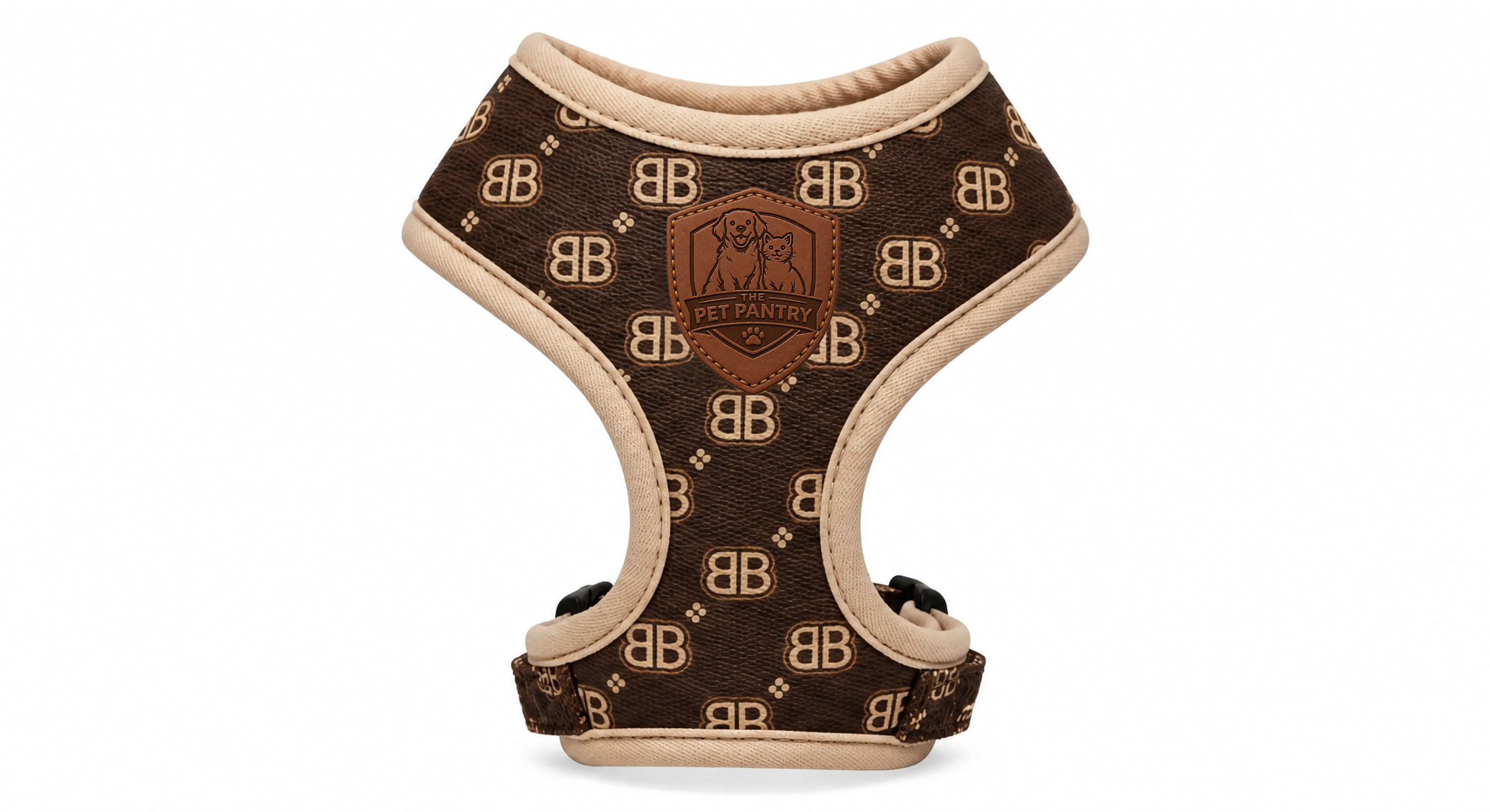 Luxury Monogram No-Pull Dog Harness Vest for Small & Medium Pets