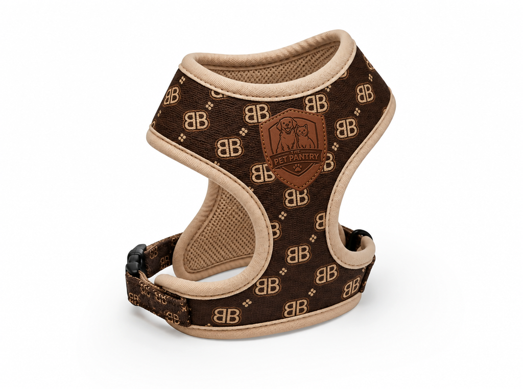 Luxury Monogram No-Pull Dog Harness Vest for Small & Medium Pets
