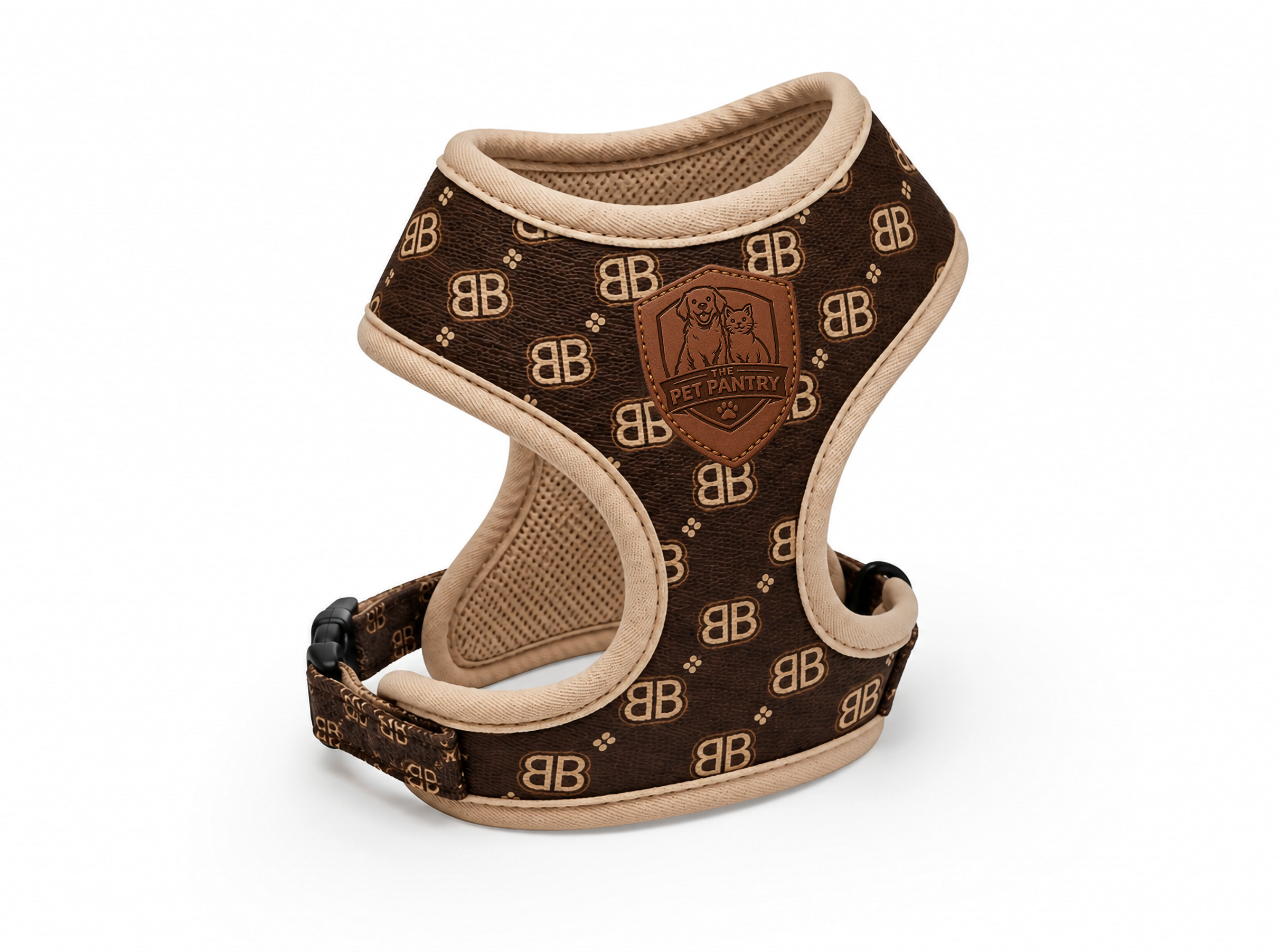 Luxury Monogram No-Pull Dog Harness Vest for Small & Medium Pets