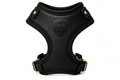 Premium Black Leather No-Pull Dog Harness Vest for Small & Medium Pets
