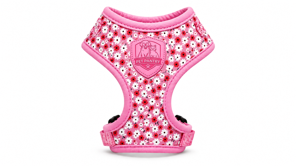 Pink Daisy Floral No-Pull Dog Harness Vest for Small & Medium Pets
