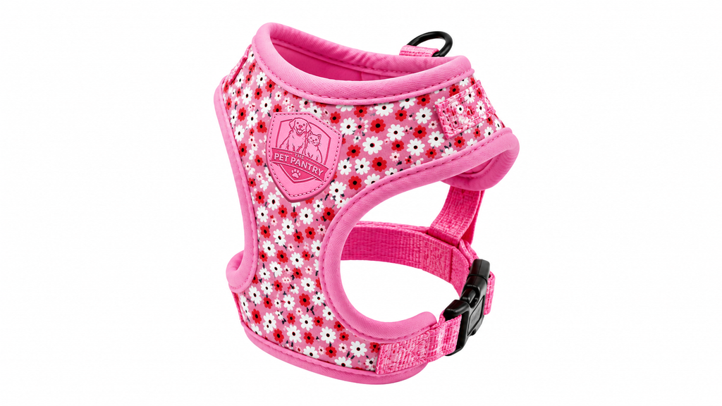Pink Daisy Floral No-Pull Dog Harness Vest for Small & Medium Pets