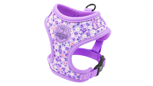 Lavender Floral Adjustable Dog Harness Vest for Small & Medium Pets