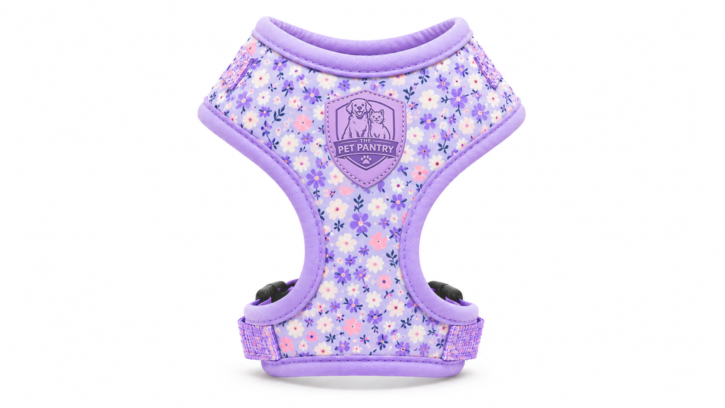 Lavender Floral Adjustable Dog Harness Vest for Small & Medium Pets