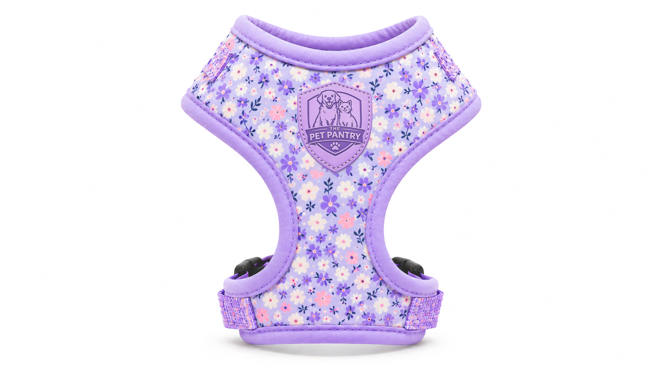 Lavender Floral Adjustable Dog Harness Vest for Small & Medium Pets